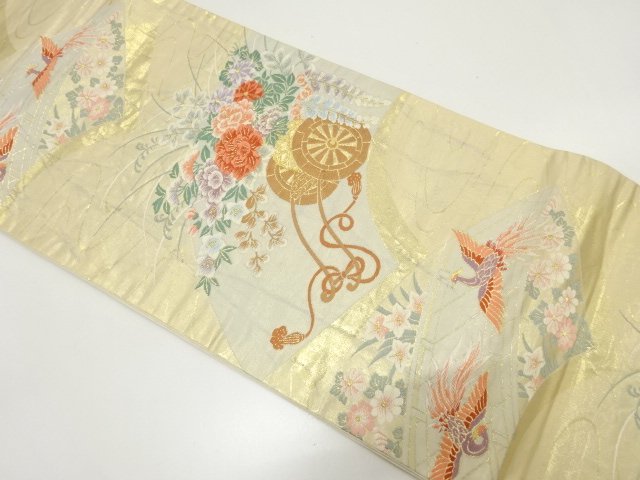 JAPANESE KIMONO / ANTIQUE FUKURO OBI (MATERIALS) / FLOWER-DECORATED CA